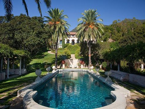 SEE THIS HOUSE: A $29 MILLION MONTECITO MEDITERRANEAN MANSE! | COCOCOZY Old Money House, Montecito California, Mediterranean Mansion, Luxurious Pool, House Pool, Mediterranean Interior, Mediterranean Villa, Mediterranean Home Decor, Homes Interior