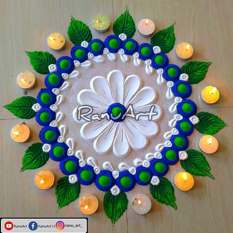 #RanuArt #Rangoli #kolam #muggu #latestkolam #diwali Heavy Rangoli Designs, Easiest Rangoli Designs, Easiest Rangoli, Easy Flower Rangoli, Diwali Special Rangoli, Rangoli For Beginners, Diwali Special Rangoli Design, Beginner Henna, Diya Decoration