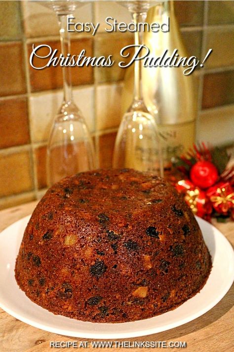 Easy Plum Pudding, Plum Pudding Recipe, Steamed Pudding Recipe, Xmas Pudding, Christmas Pudding Recipes, Chocolate Cake Mix Cookies, Fruit Pudding, Plum Pudding, Christmas Dessert