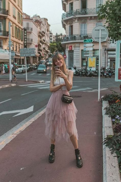 What Can I Wear With Tulle Skirts Right Now 2022 Tulle Skirt With Boots, Tulle Skirt Outfit Casual Street Style, Tulle Skirt Outfits Casual, Blush Tulle Skirt, Tulle Outfit, Tulle Skirts Outfit, Blush Skirt, Pink Tulle Skirt, Tulle Long Skirt