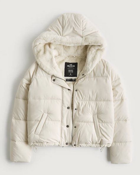 Discover great products at the best prices at Dealmoon. Faux Fur-Lined Puffer Jacket. Price:$72.00 Hollister Jacket, White Puffer Jacket, Puffer Jacket Outfit, White Puffer, Hollister Jackets, Cute Coats, Hooded Puffer Jacket, Puffer Jacket Women, Cute Jackets