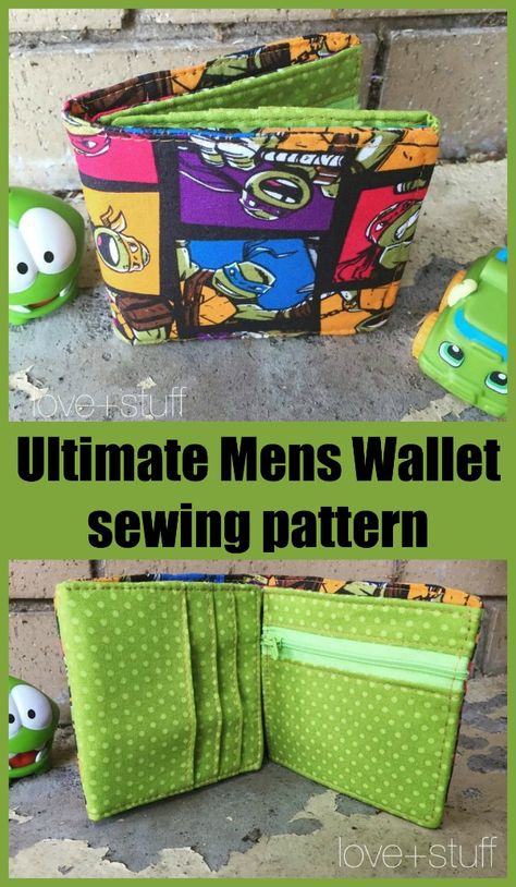 Wallet Sewing Pattern Mens, Sew A Wallet Pattern, Sewing Projects To Make For Men, Men’s Wallet Sewing Pattern, Fabric Bifold Wallet Pattern Free, Free Wallet Sewing Patterns Simple, Diy Mens Wallet Pattern, Fabric Wallets Diy Free Pattern, Sewing Ideas For Men