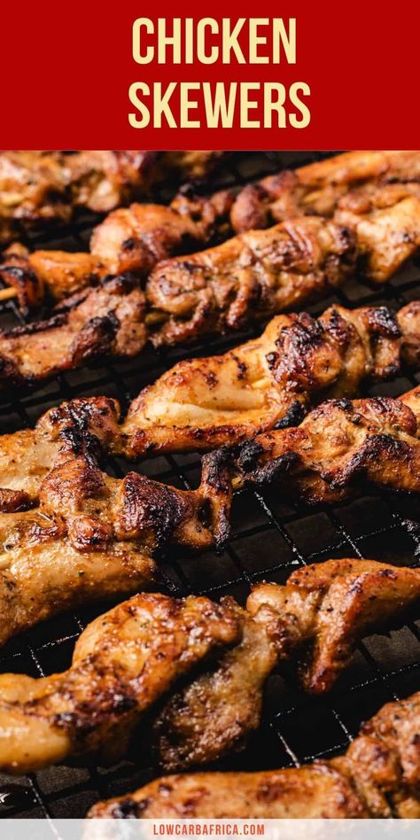 Meat On A Stick, Chicken Low Carb, Chicken Skewer Recipe, Chicken On A Stick, Shish Kabobs, Ethnic Food, Chicken Skewers, On A Stick, Boneless Chicken Breast