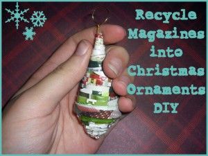 How to make a recycled magazine Christmas tree ornament Upcycle Paper, Recycled Magazine Crafts, Recycled Magazine, Recycled Magazines, Christmas Ornaments Diy, Magazine Crafts, Christmas Things, Christmas Makes, Recycled Crafts