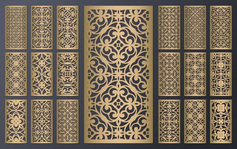 Balcony Glass Design, Laser Cut Coaster, Jaali Design, Laser Cut Screens, African Pattern Design, Laser Cut Panels, Vintage Borders, Laser Cut Metal, Entrance Design