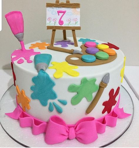 Art Birthday Party Cake Ideas Art Party Cake, Birthday Party Cake Ideas, Art Party Cakes, Party Cake Ideas, Artist Birthday Party, Art Birthday Cake, Art Themed Party, 9th Birthday Cake, 7th Birthday Cakes