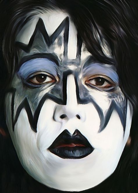 petnick 14 3 Ace Frehley Dynasty painting by petnick Ace Frehley Dynasty, Kiss Band Makeup, Face Paint Template, Paint Template, Banda Kiss, Kiss Artwork, Space Ace, Kiss Costume, Football 49ers