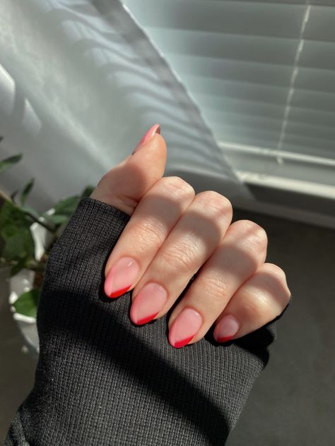 Cross Over French Tip Nails, Red And Lilac Nails, Crossed French Tip Nails, Pink Red French Tip Nails, Pink And Red Tip Nails, Criss Cross French Tip Nails, Cross French Tip Nails, Pink And Red French Tip Nails, Burgundy French Tip Nails Acrylic