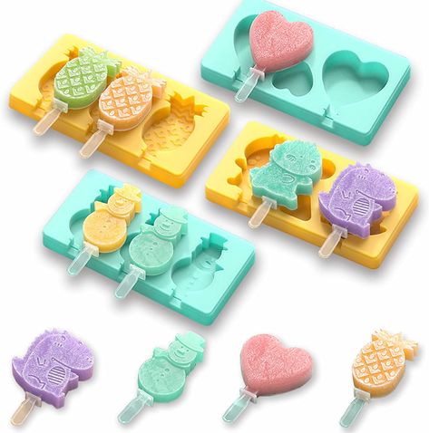 Popsicles Molds, Silicone Popsicle Molds, Ice Pop Mold, Homemade Frozen Baby Popsicles Molds For Kids, Popsicle Molds Silicone Bpa Free, popsicle maker, Pieces Reusable Easy Unmold 10 Pieces Cartoon Baby Popsicles, Popsicle Maker, Ice Pop Maker, Ice Popsicle, Chocolate Diy, Cake Pop Molds, Ice Pop Molds, Molds Silicone, Soft Food