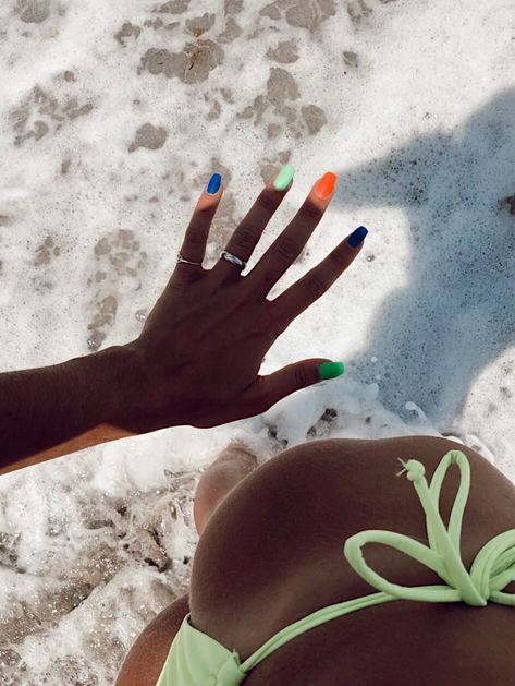 Nails Beach Vibes, Vsco Nails, Nails Beach, Nail Idea, Beach Nails, Girls Nails, Beach Vibes, Cute Acrylic Nails, Nails Art