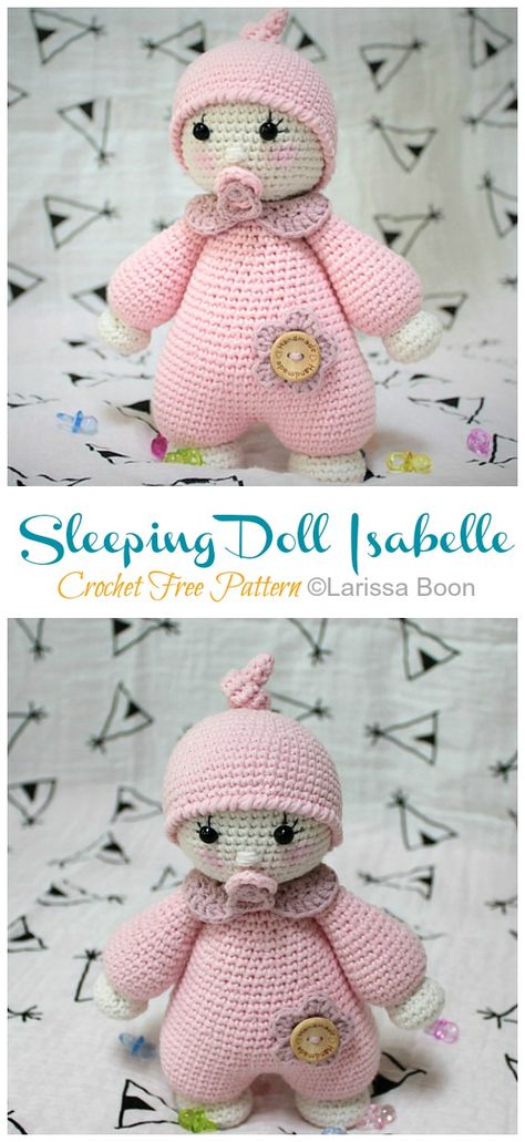 Amigurumi Pacifier Baby Doll Crochet Free Patterns - Crochet & Knitting Doll Amigurumi Free Pattern, Crochet Free Patterns, Crochet Toys Free, Amigurumi Doll Pattern, Baby Doll Pattern, Crochet Dolls Free Patterns, Easy Crochet Baby, Crochet Baby Toys, Crochet Amigurumi Free