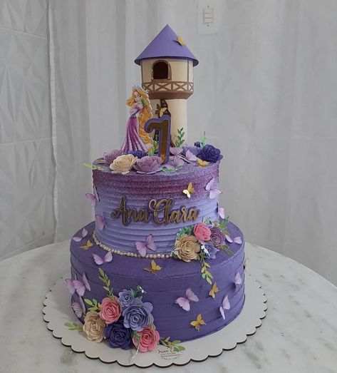 Bolo da Rapunzel: 90 ideias dignas de toda a beleza dessa princesa Rapunzel Birthday Cake, Bolo Rapunzel, Rapunzel Cake, Rapunzel Birthday Party, Rapunzel Party, Moana Birthday, Tangled Rapunzel, Kids Designer Dresses, Bday Girl