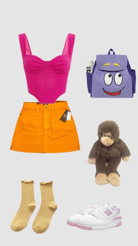 Dora Halloween Costume, Ideas Disfraces Halloween, Dora Costume, Season Costumes, Dora Outfits, Solo Halloween Costumes, Halloween Ideias, 2000s Theme, Purim Costumes