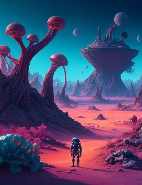 alien planet Alien Village, Alien Planet Landscapes, Alien Planet Concept Art, Spell Jammer, Alien House, Alien Planets, Aliens History, Planet Comics, Alien Landscape