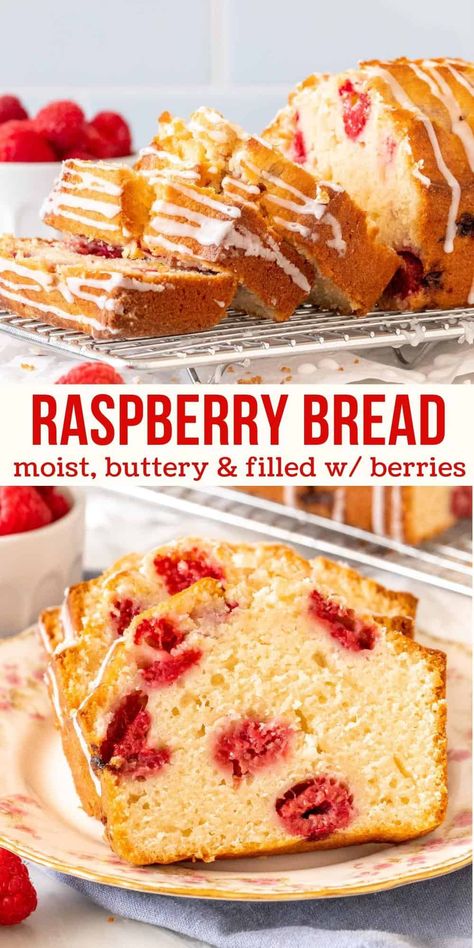 Raspberry Loaf Recipes, Raspberry Quick Bread, Raspberry Breakfast, Raspberry Bread, The Perfect Loaf, Banana Bread Loaf, Raspberry Recipes, Vanilla Flavor, Quick Bread Recipes