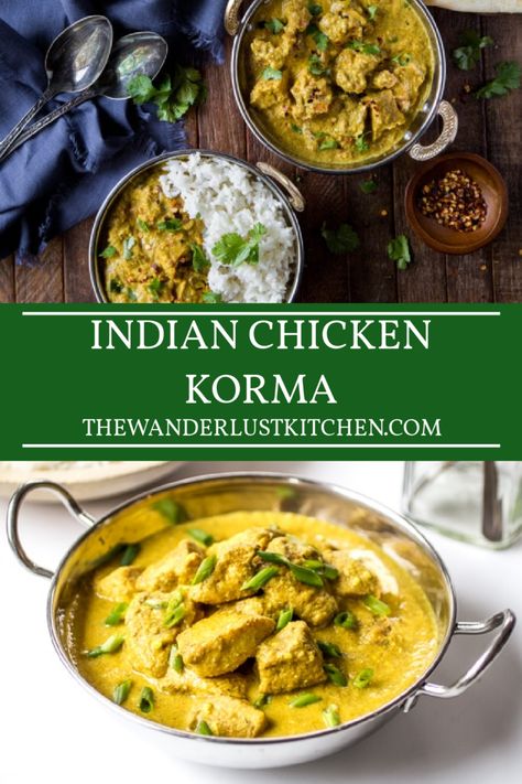 This creamy, spiced Chicken Korma recipe is the stuff dreams are made of. Loosen up those pants and make this delectable Indian dish at home! Essen, Chicken Korma Recipe Indian Foods, Indian Chicken Korma, Korma Sauce, Chicken Korma Recipe, Korma Recipe, Spiced Chicken, Chicken Korma, Indian Chicken