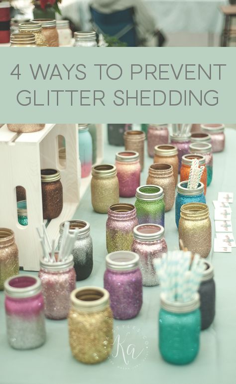 Crafting With Glitter, How To Keep Glitter From Falling Off, Glitter Projects For Adults, Glitter Jars Diy How To Make, Glitter Crafts Adults, Diy Glitter Projects, Bling Crafts Ideas Diy Projects, Glitter Glass Jars, Chanel Candles