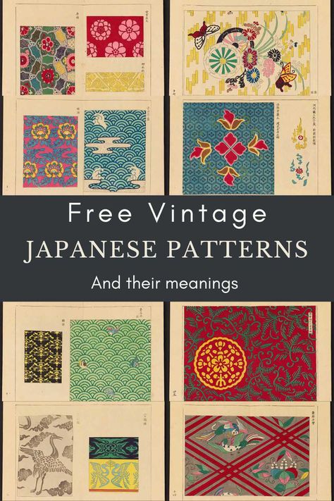 Immerse yourself in the rich heritage of Japan with our curated collection of 25 traditional patterns. Perfect for art projects or home decor, these printables capture the timeless beauty of Japanese design. In the Public Domain and free to use commerically. Collection Ideas Inspiration, Japanese Embroidery Patterns Free, Patterns Japanese, Japanese Art Traditional, Japanese Textiles Patterns, Book Pattern, Vintage Japanese Prints, Japanese Prints Pattern, Japanese Pattern Design