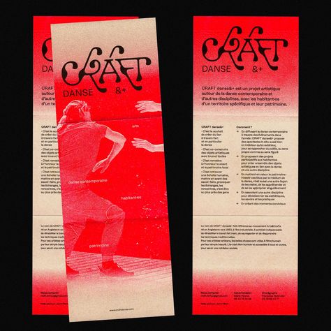 Craft danse&+ - Fonts In Use Red And Pink Graphic Design, Exhibition Identity Design, Zine Fonts, Contemporary Design Graphic, Type Poster Design, Contemporary Art Design, Contemporary Graphic Design, Page Layout Design, Portfolio Design Layout