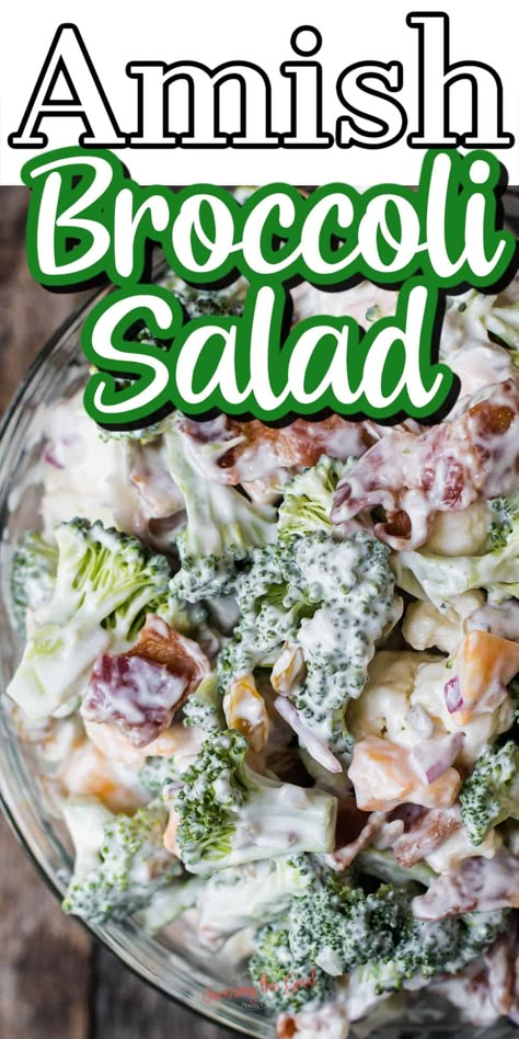 Cauliflower Salad Recipes, Broccoli Bacon Salad Recipe, Broccoli Cauliflower Salad Recipes, Amish Broccoli Salad, Best Broccoli Salad, Broccoli Salad With Bacon, Salad Board, Best Broccoli Salad Recipe, Creamy Broccoli Salad