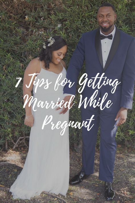 7 Tips for Getting Married While Pregnant #marriage #pregnancy #destination wedding Pregnancy Wedding Dresses, Wedding Dress While Pregnant, Pregnant At Wedding, Pregnancy Announcement At Wedding, Pregnant In Wedding Dress, Wedding Dresses To Hide Pregnancy, Wedding Pregnancy Announcement, Pregnancy Wedding, Pregnant During Wedding