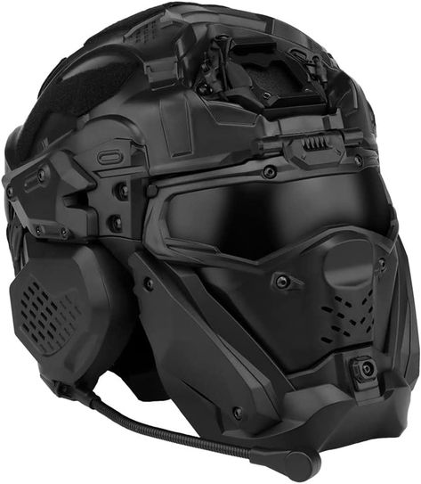 Tactical Half Face Mask, Black Tactical Helmet, Black Helmet Shaped Mask For Protection, Black Helmet-shaped Masks And Prosthetics For Protection, Mouth Mask Fashion, Tactical Helmet, Tactical Wear, Protective Mask, Head Gear