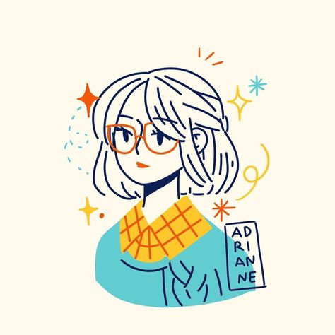 Adrianne Walujo | Illustrator on Instagram: “New display picture (swipe to see sketch)🌟 Ok so April 2021 is a month of new stuffs. Started a new role. Picked up a new teaching…” Minimalist Character Design, Adrianne Walujo, Person Illustration, Being Outside, Display Picture, Sketchbook Inspiration, Portrait Illustration, Illustration Character Design, Editorial Illustration