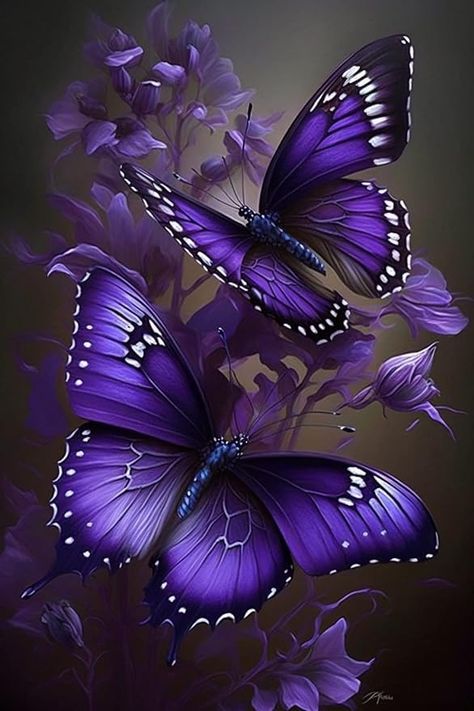 Amazon.com: RMSGOZO Purple Butterfly Diamond Painting Kits Flower Animal Diamond Painting - Full Round Diamond Crystal Art Kits for Adult Beginners, for Wall Decor & Florist Decor (12 X 16 Inch) Purple Butterfly Wallpaper, Beautiful Butterfly Pictures, Butterfly Art Painting, Butterfly Wallpaper Backgrounds, Beautiful Butterflies Art, Gems Art, Butterfly Pictures, Diamond Painting Kits, Butterfly Painting