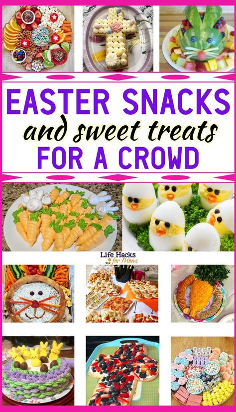 Easter Finger Foods For A Crowd, Easter Themed Side Dishes, Easter Carry In Ideas, Easter Party Food Ideas For Preschool, Easter Brunch Finger Foods, Kid Easter Breakfast, Easter Snack Ideas For Adults, Easter Side Dishes For Kids, Easter Snacks For Party Dessert Ideas