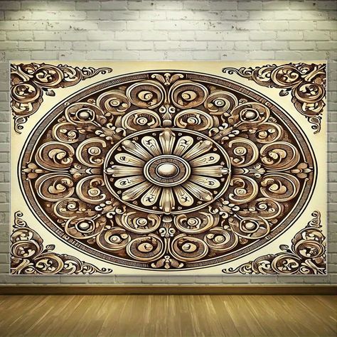 Faster shipping. Better service Wall Hanging Living Room, Lotus Mandala, Decor Studio, Mandala Tapestry, Studio Props, Party Decoration, Woven Fabric, Lotus, Living Room Decor