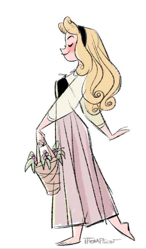 Steve Thompson Disney, Steve Thompson, Disney Outfits Women, Princess Illustration, Disney Drawings Sketches, The Sleeping Beauty, Disney Collage, Disney Sketches, Princess Aurora