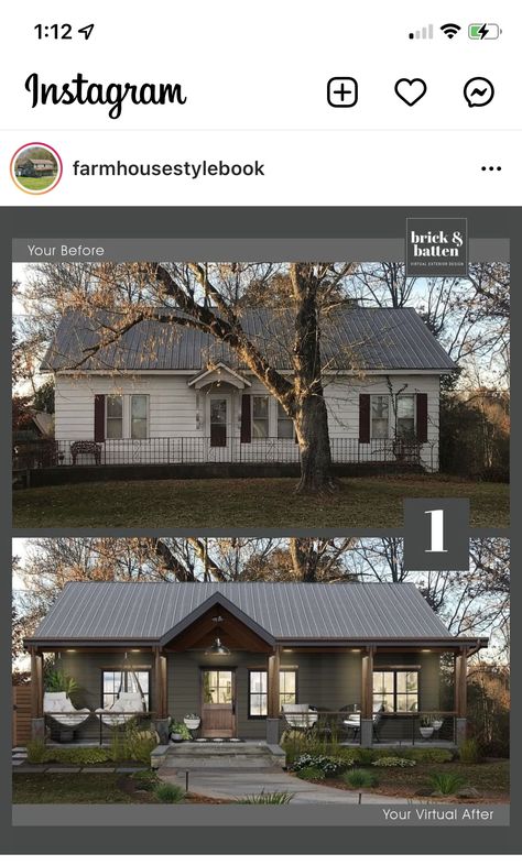 Renovation Facade, Ranch House Remodel, Exterior House Renovation, Ranch House Exterior, House Makeovers, Exterior House Remodel, Ranch Remodel, Ranch Exterior, Home Exterior Makeover