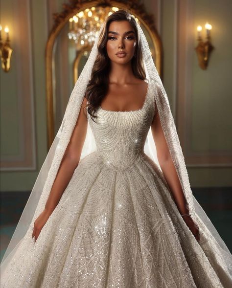 Royal Bride Dress, Wedding Dresses Middle Eastern, Wedding Dresses Lebanese, Wedding Dresses Arabic Style, High End Wedding Dresses, Beaded Ballgown Wedding Dress, Turkish Wedding Dress Traditional, Royal Wedding Gowns Queens, Arabic Wedding Dress Dubai