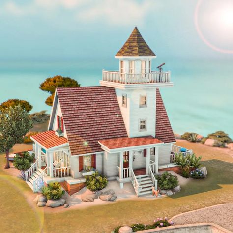 Check out my YouTube channel for more content! The Sims 4 Coastal House, Brindleton Bay Sims 4, Sims 4 Brindleton Bay House, Sims 4 Coastal House, Sims 4 Coastal Cc, Sims 4 Brindleton Bay, Sims 4 Beach House, Home The Sims 4, Sims Design