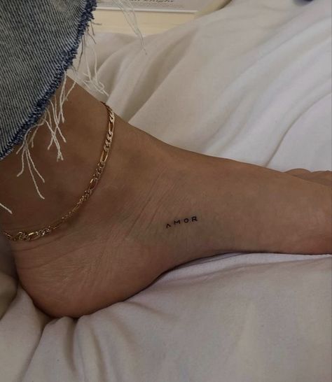 Inside Ankle Tattoos, Inner Ankle Tattoos, Amor Tattoo, Small Foot Tattoos, Toe Tattoos, Ankle Tattoos For Women, Foot Tattoos For Women, Petite Tattoos, My Love Language