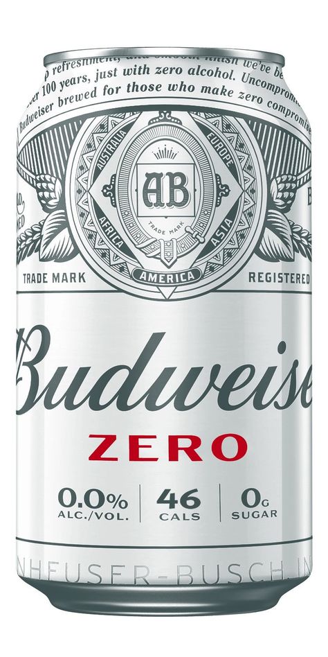 Zero Alcohol, Beer Packaging Design, Beer Graphic, Non Alcoholic Beer, Low Calorie Drinks, Premium Beer, Budweiser Beer, Free Beer, Cool Packaging