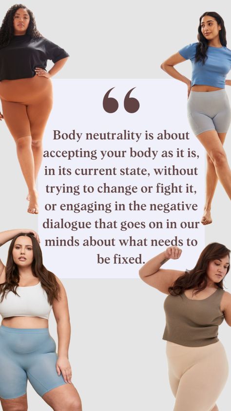 Body neutrality is about accepting your body as it is #BodyPositivity #BodyNeutrality #Quotes #InspirationalQuotes #ThighSociety Body Acceptance Quotes, Body Neutrality, Some Inspirational Quotes, How To Be A Happy Person, Body Acceptance, Love My Body, Body Confidence, Feeling Positive, Self Empowerment