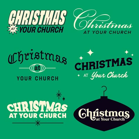 Christmas Logo Ideas, Church Christmas Graphics, Art Deco Fonts, Christmas Logo, Social Media Church, Church Branding, Holiday Logo, Student Ministry, Church Media Design