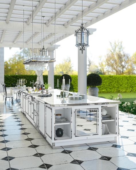 Officine Gullo, Family Wallpaper, Luxury Outdoor Kitchen, Modern Villa Design, H Design, Luxury Kitchens, Kitchen Fittings, World Of Interiors, Outdoor Kitchen Design