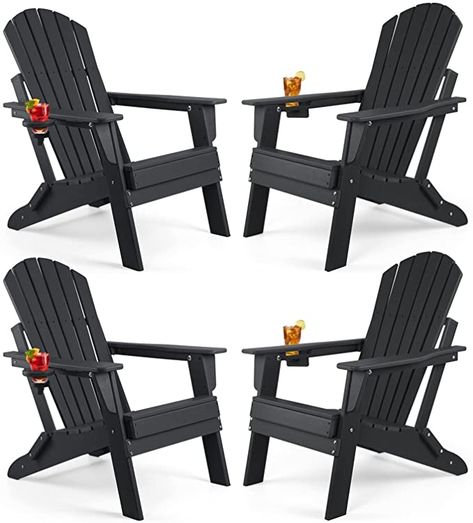 Amazon.com: FUNBERRY Folding Adirondack Chair Set of 4, Fire Pit Chairs, Plastic Adirondack Chairs Weather Resistant with Cup Holder, Composite Adirondack Chairs, Black : Patio, Lawn & Garden Garage Warehouse, Folding Adirondack Chair, Composite Adirondack Chairs, Underground Garage, Fire Pit Chairs, Folding Adirondack Chairs, Plastic Adirondack Chairs, Fire Pit Grill, Fire Pit Area