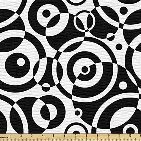 Amazon.com: Black and White abstract Upholstery Fabric by The Yard Circular Pattern Design, Outdoor Window, Pillow Slip Covers, Monochrome Pattern, Black And White Fabric, Seasonal Decorations, Art Organization, Black And White Pattern, Circular Pattern