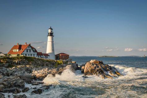 Lighthouse Aesthetic, Seaside Aesthetic, Seaside Photography, East Coast Aesthetic, Seaside Landscape, Seaside City, Portland Head Light, Head Light, Light House