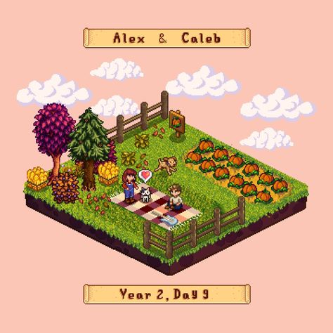 Format: Digital art, printable, customizable Design: Stardew Valley Isometric [small] Size: 450x450 pixel canvas You can add more characters, animals, buildings or crops! The characters can be doing different fun activities, it's customizable so send me a message and we can design it! Stardew Character Design, Stardew Valley Animals, Stardew Valley Pixel Art, Stardew Valley Art, Stardew Valley Farm, Stardew Valley Farms, Isometric Art, Stardew Valley, Commission Art