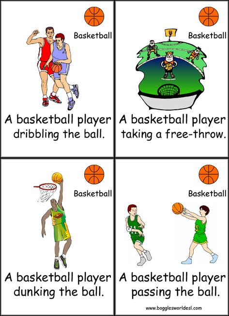 Basketball cards Basketball Vocabulary, Teacher Lesson Plans Elementary, Sport Vocabulary, Nba Basket, File Decoration, Hello Family, English Knowledge, Spanish Translation, Physical Education Lessons