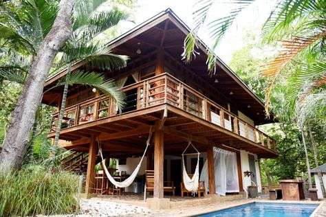 Bed Rooms Ideas, Filipino House, Hut House, Wooden House Design, Tropical House Design, Bamboo House Design, Jungle House, Bali House, Thai House