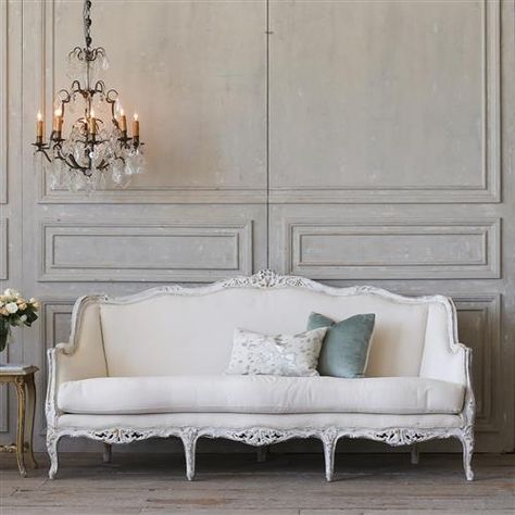 Eloquence Furniture, Vintage Daybed, French Style Sofa, Vintage Settee, Carved Sofa, Victorian Sofa, French Sofa, Classical Furniture, French Country Living Room