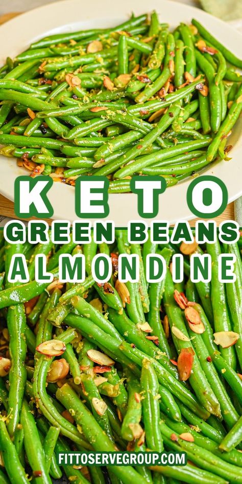 close up images of keto green beans almondine Low Carb Green Bean Recipes, Green Beans Almonds, Keto Green Beans, String Bean Recipes, Green Vegetable Recipes, Fresh Green Bean Recipes, Italian Green Beans, Green Beans With Almonds, Green Beans Almondine