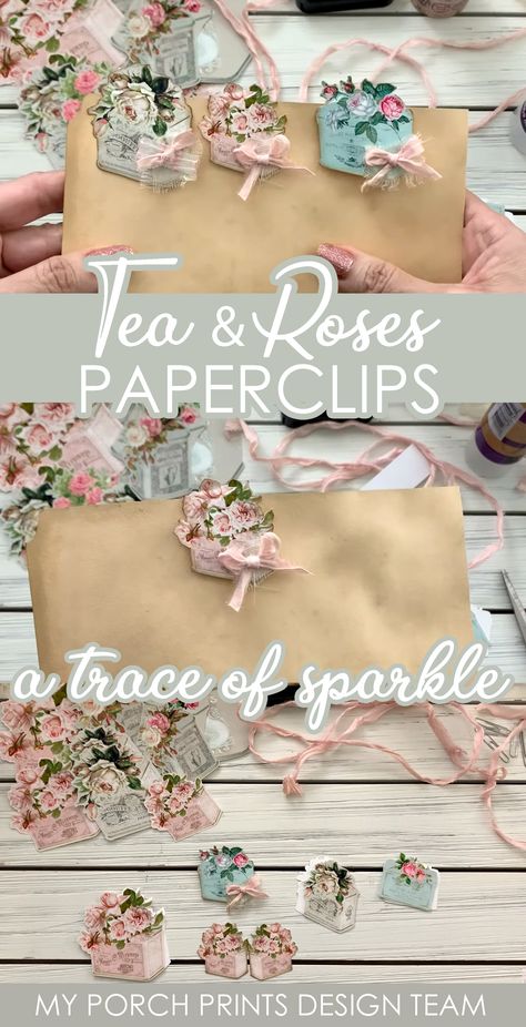 Paper Clip Embellishments, Decorated Paper Clips, Scrapbook Embellishments Diy Tutorials, Diy Paper Clips, Altered Paper Clips, Shabby Chic Embellishments, Paper Clips Diy, Paperclip Crafts, My Porch Prints