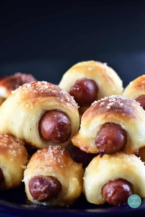 Pretzel Pigs in a Blanket Recipe Pretzel Pigs In A Blanket, Pigs In A Blanket Recipe, Beer Snacks, Superbowl Snacks, Pigs In A Blanket, Favorite Appetizers, Super Bowl Food, Finger Food Appetizers, Party Food Appetizers