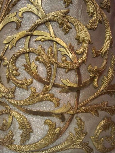 … Gold Work Embroidery, Crazy Quilting, Couture Embroidery, Embroidered Art, Acanthus Leaf, Gold Work, Gold Embroidery, Embroidered Details, Embroidery Inspiration